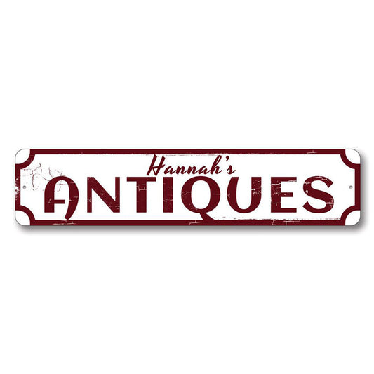 Antiques Metal Sign