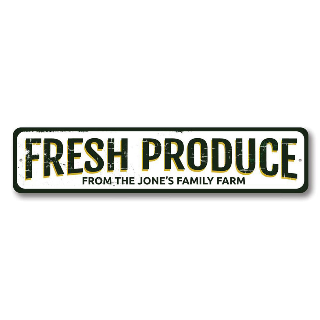 Fresh Produce Metal Sign