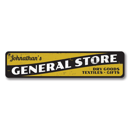 General Store Dry Goods Metal Sign