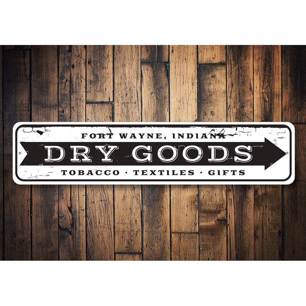 Dry Goods Arrow Sign
