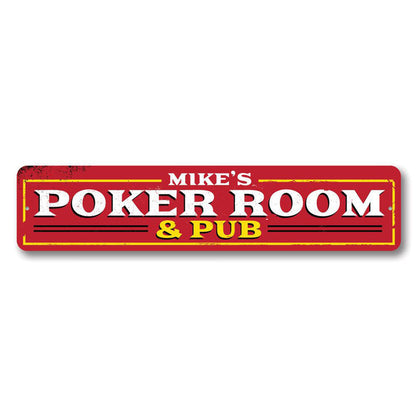 Poker Room & Pub Metal Sign