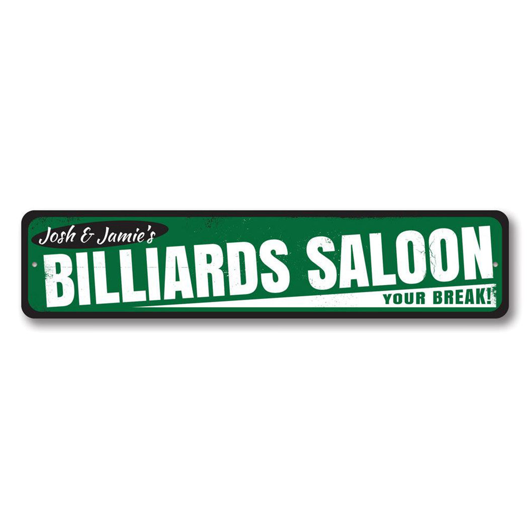 Billiards Saloon Metal Sign