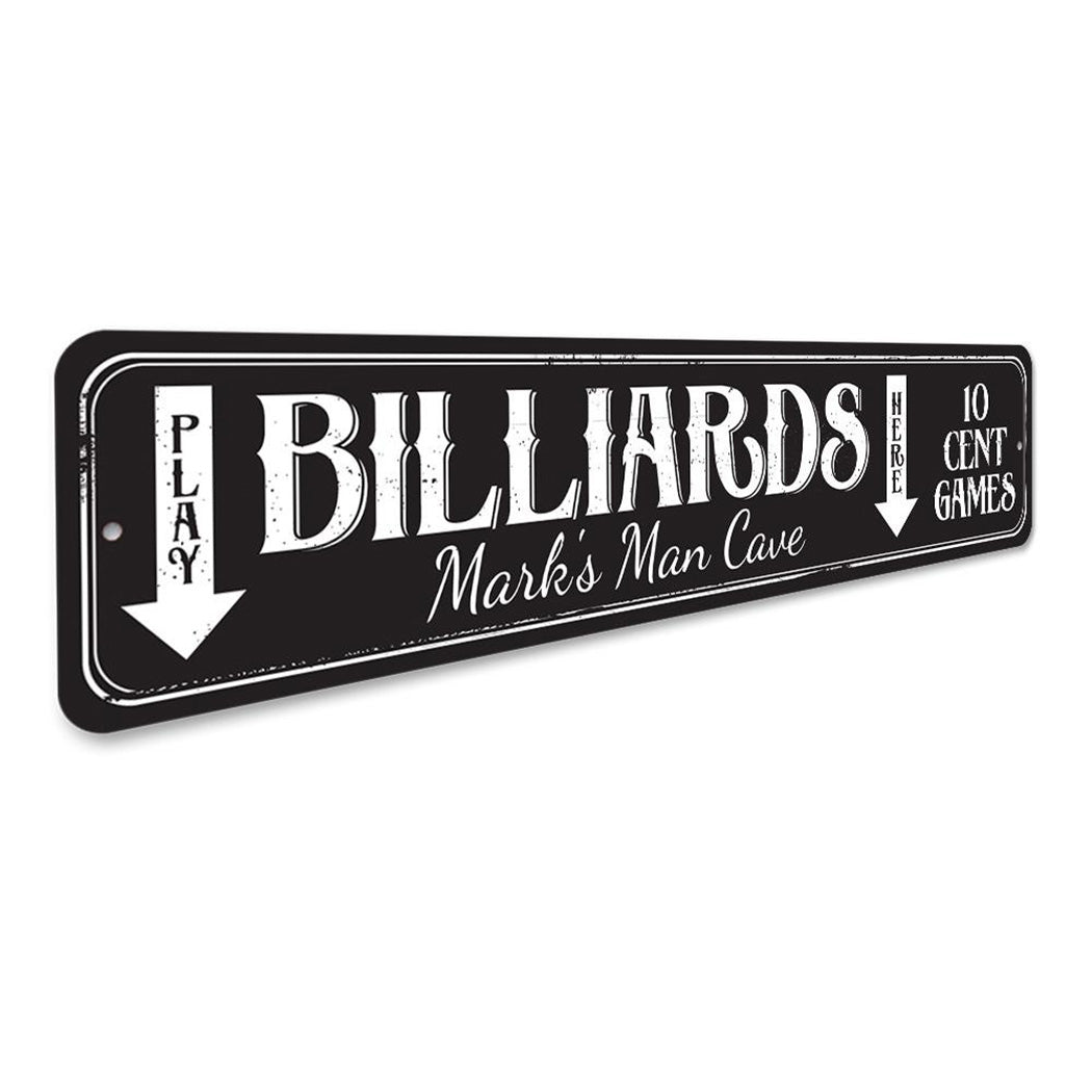 Play Billiards Here Sign