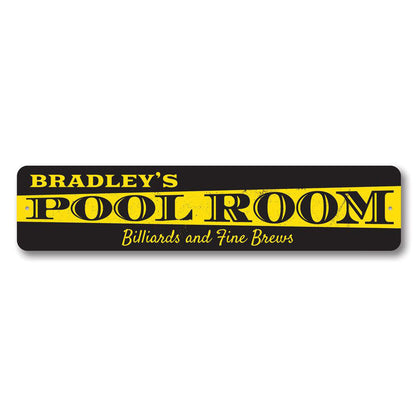 Pool Room Metal Sign