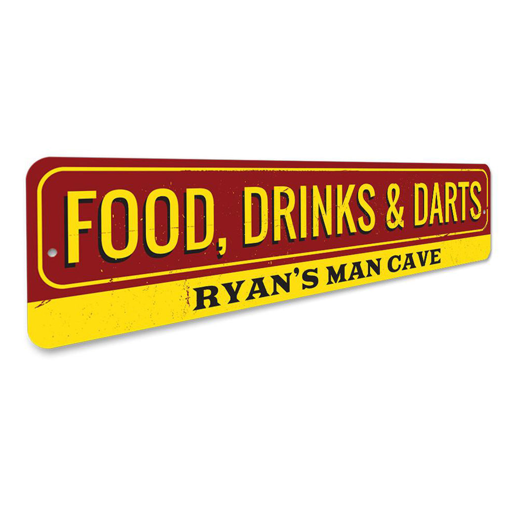 Food Drinks and Darts Sign