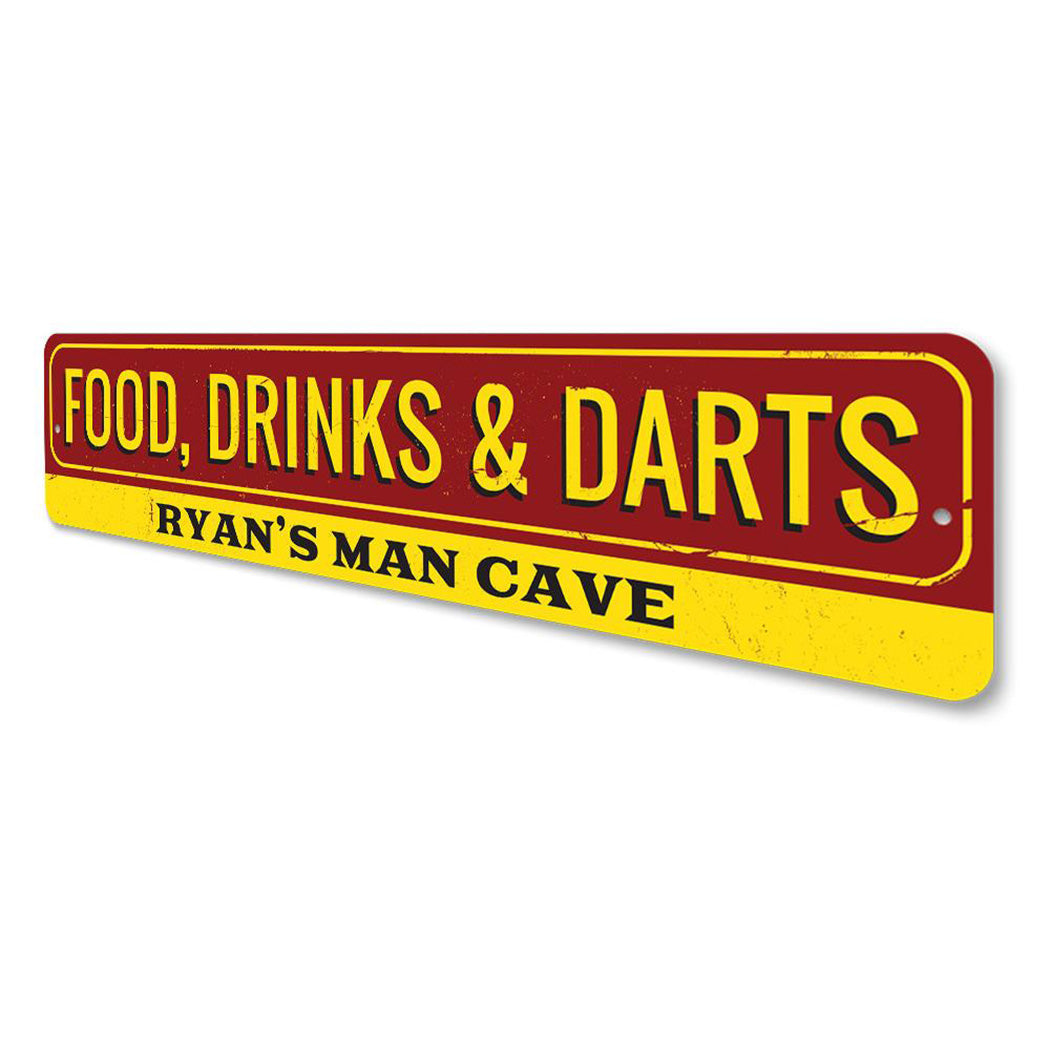 Food Drinks and Darts Sign