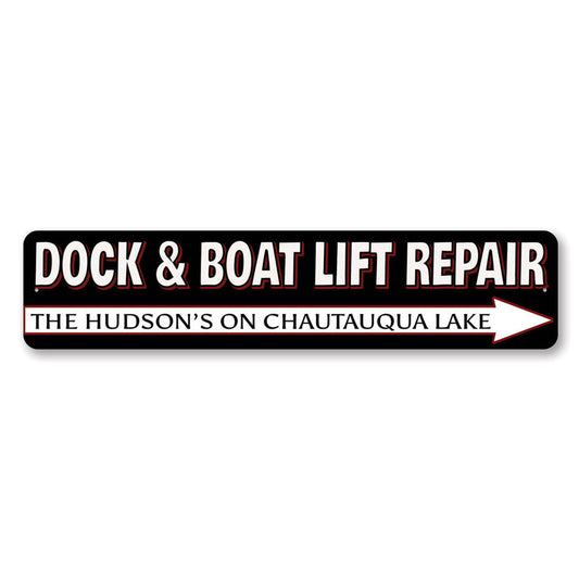 Boat Lift Repair Metal Sign