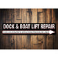 Boat Lift Repair Sign