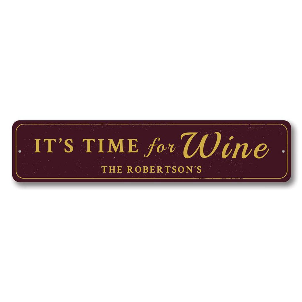 Time For Wine Metal Sign