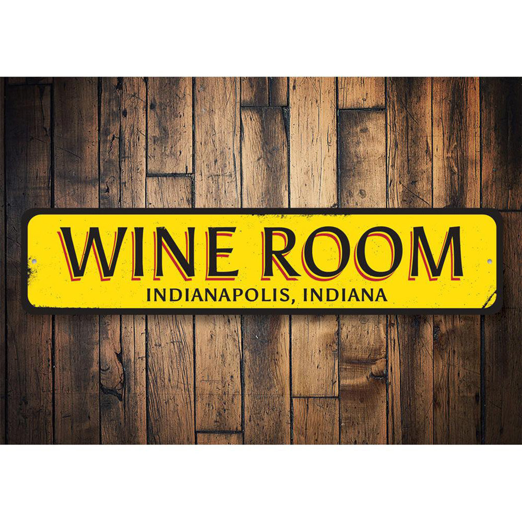 Wine Room Location Sign