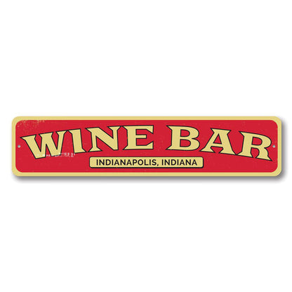 Wine Bar Location Metal Sign