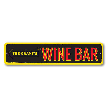 Family Wine Bar Metal Sign