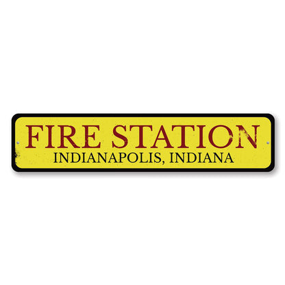 Fire Station Metal Sign