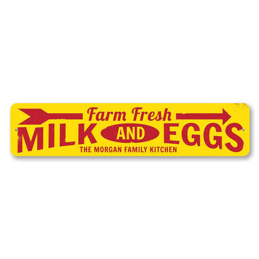 Farm Fresh Milk & Eggs Metal Sign
