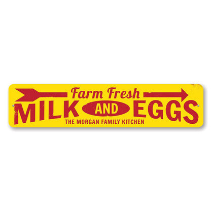 Farm Fresh Milk & Eggs Metal Sign