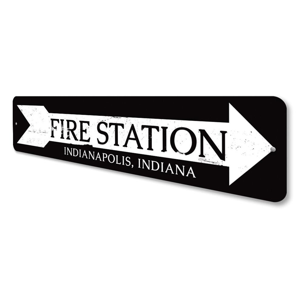 Fire Station Arrow Sign