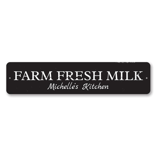 Farm Fresh Milk Metal Sign