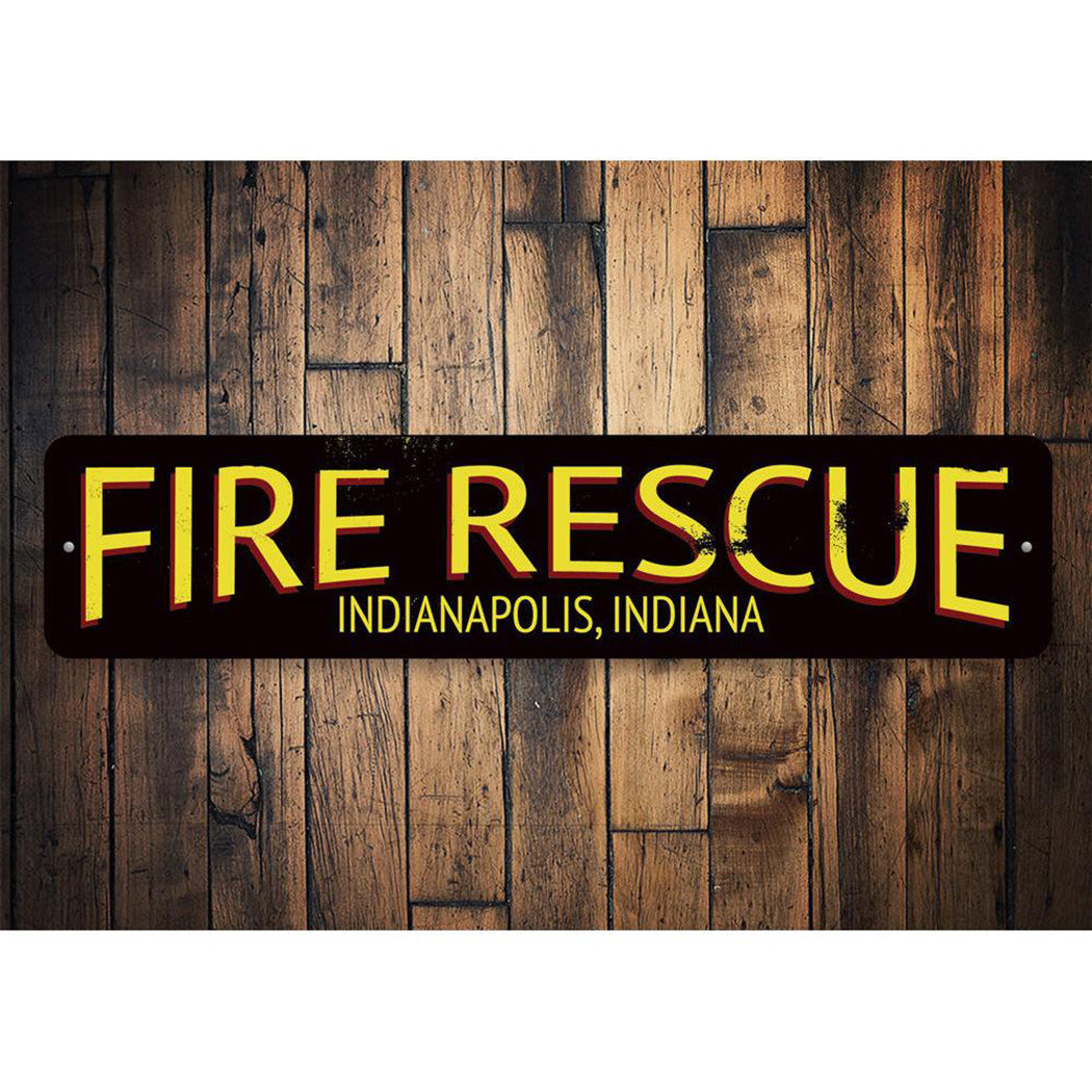 Fire Rescue City State Sign