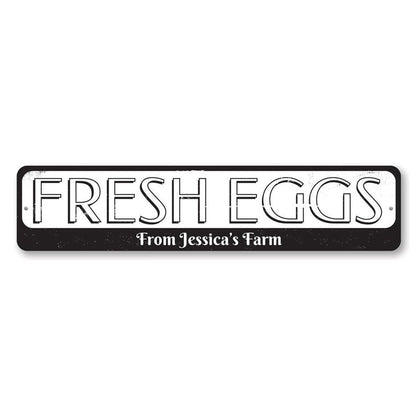 Fresh Eggs Metal Sign