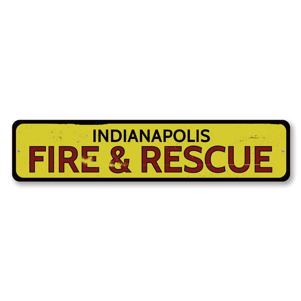 City Fire & Rescue Metal Sign