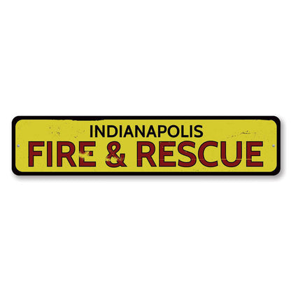 City Fire & Rescue Metal Sign