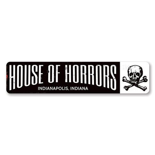 House of Horrors Metal Sign