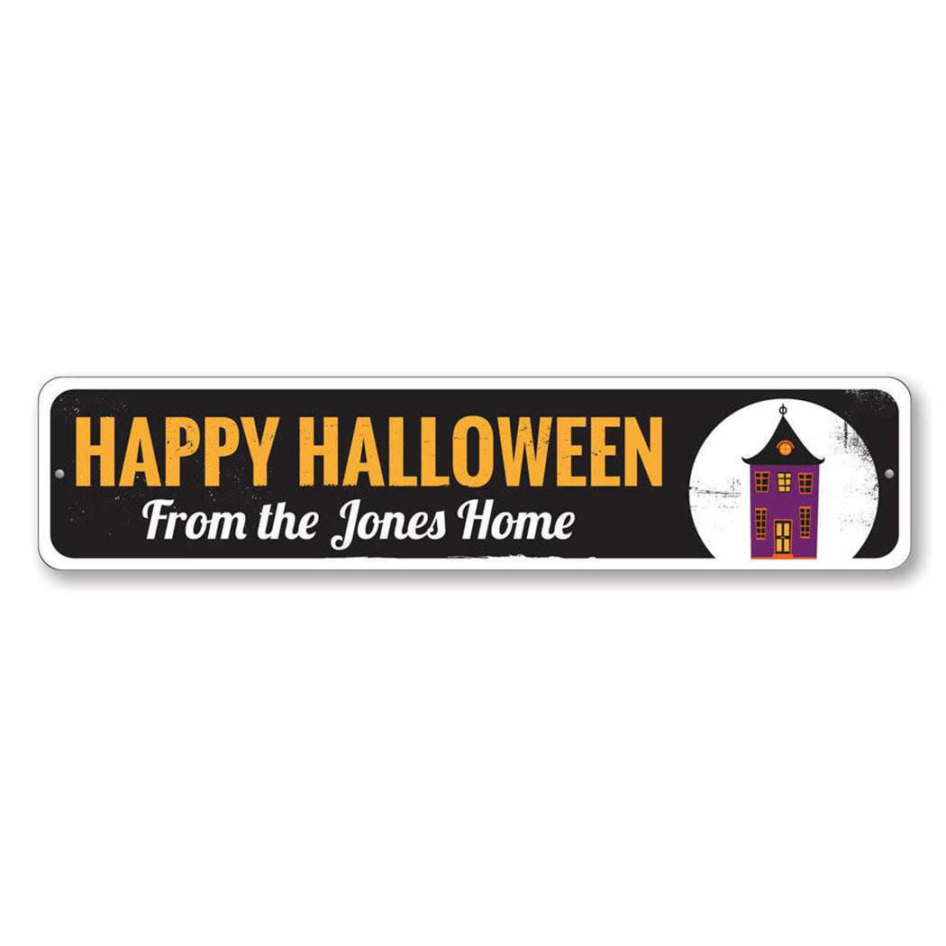 Spooky Haunted House Metal Sign