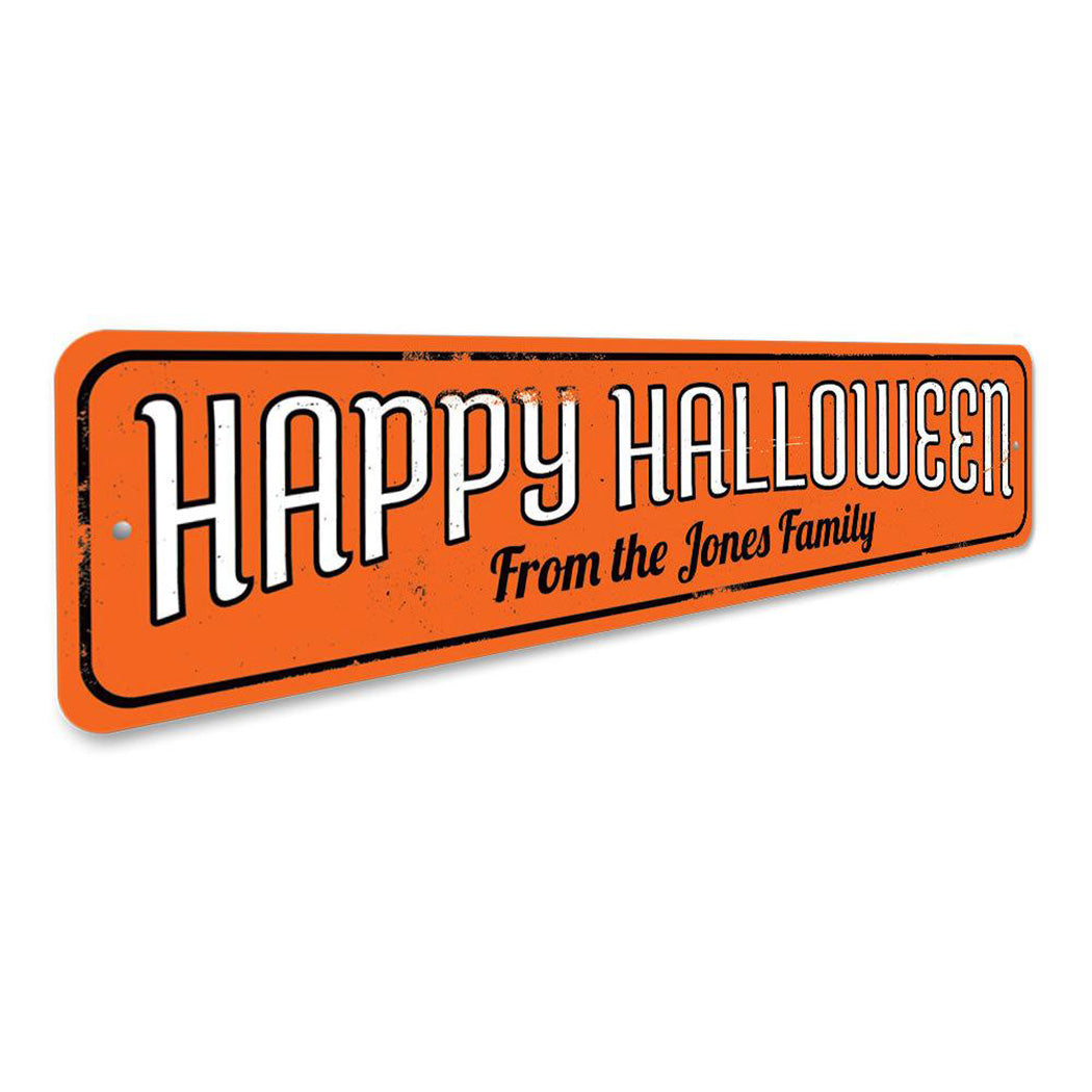 Family Name Happy Halloween Sign