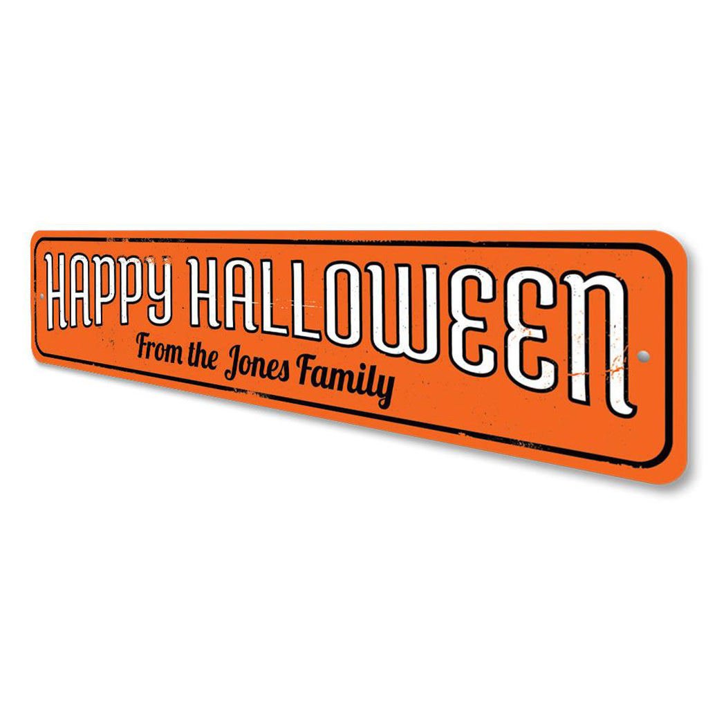 Family Name Happy Halloween Sign