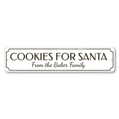 Santa's Cookies Metal Sign