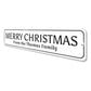 Merry Christmas Family Name Sign