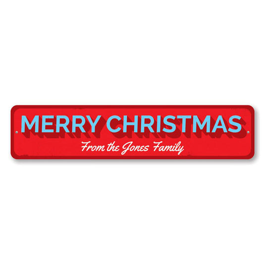 Merry Christmas Family Metal Sign