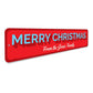 Merry Christmas Family Sign