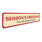 Season's Greetings Family Name Sign