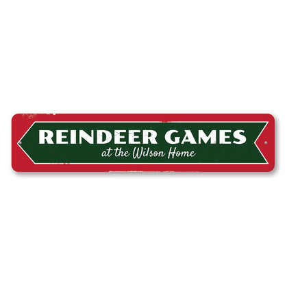 Reindeer Games Metal Sign