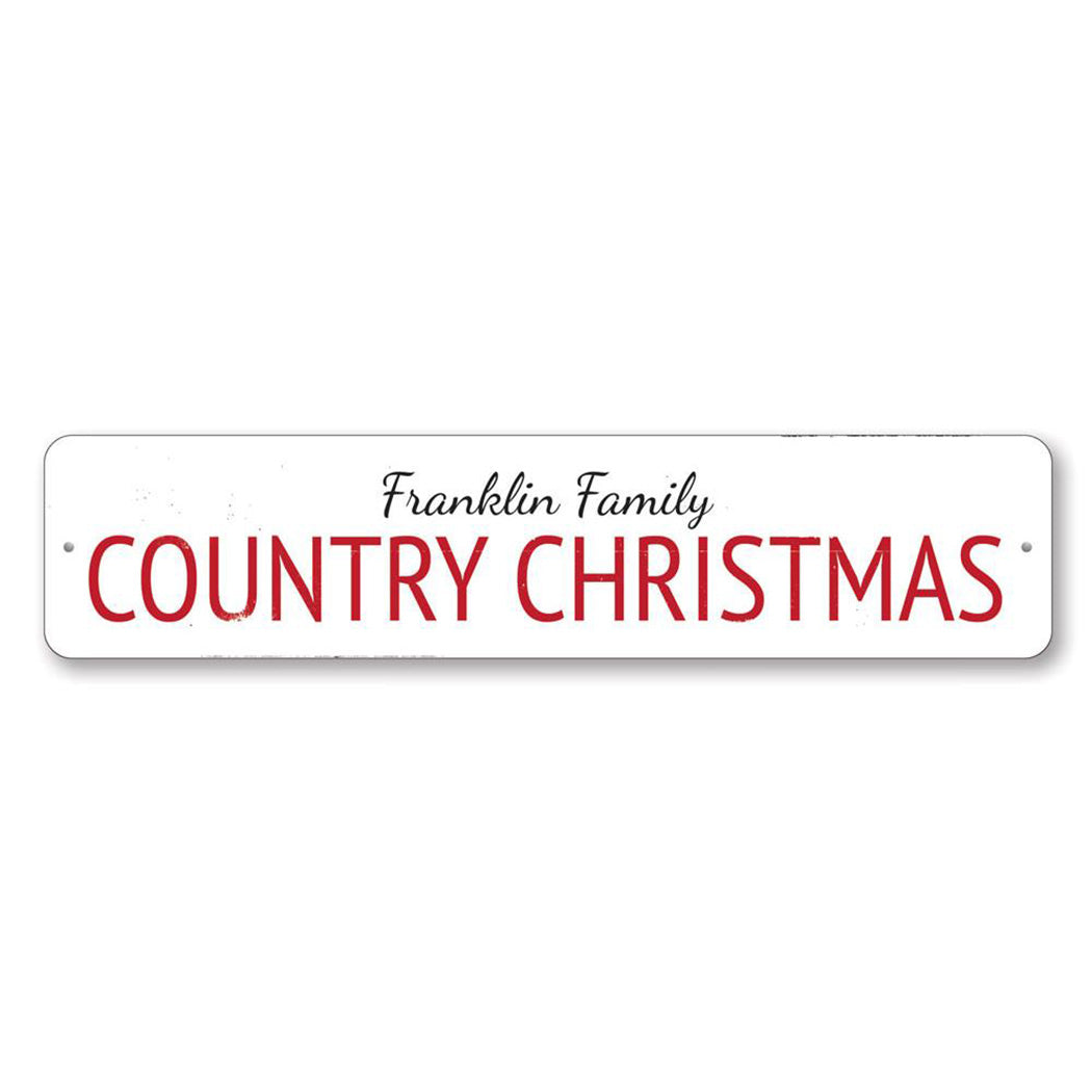 Country Christmas Metal Sign
