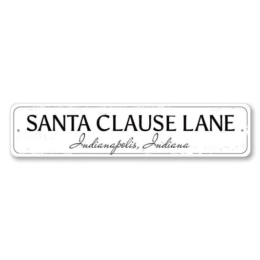 Santa Clause Lane Metal Sign