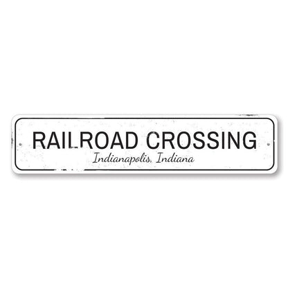 Railroad Crossing Metal Sign