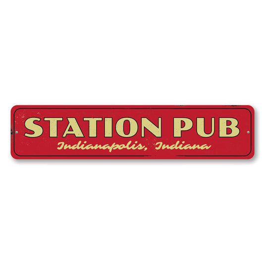 Station Pub Metal Sign