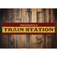 Train Station City Arrow Sign