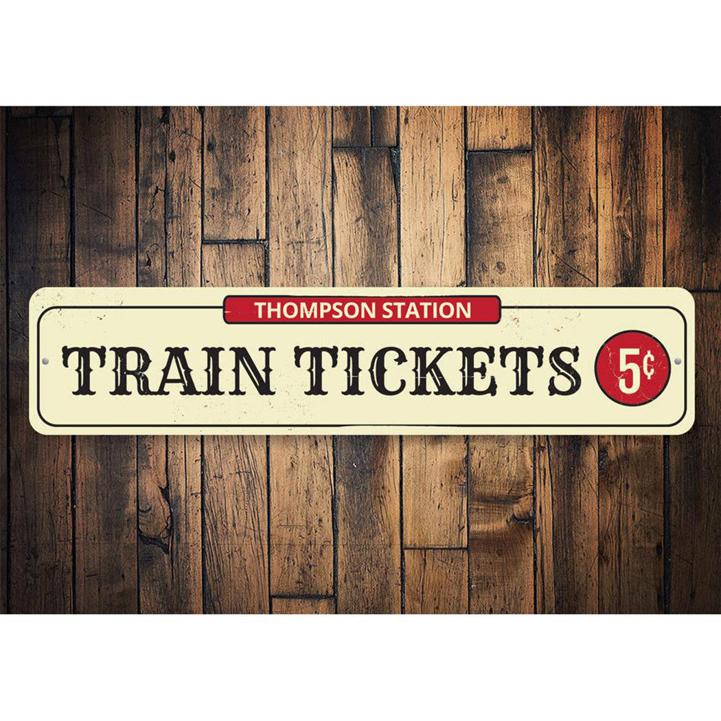 Train Tickets Sign