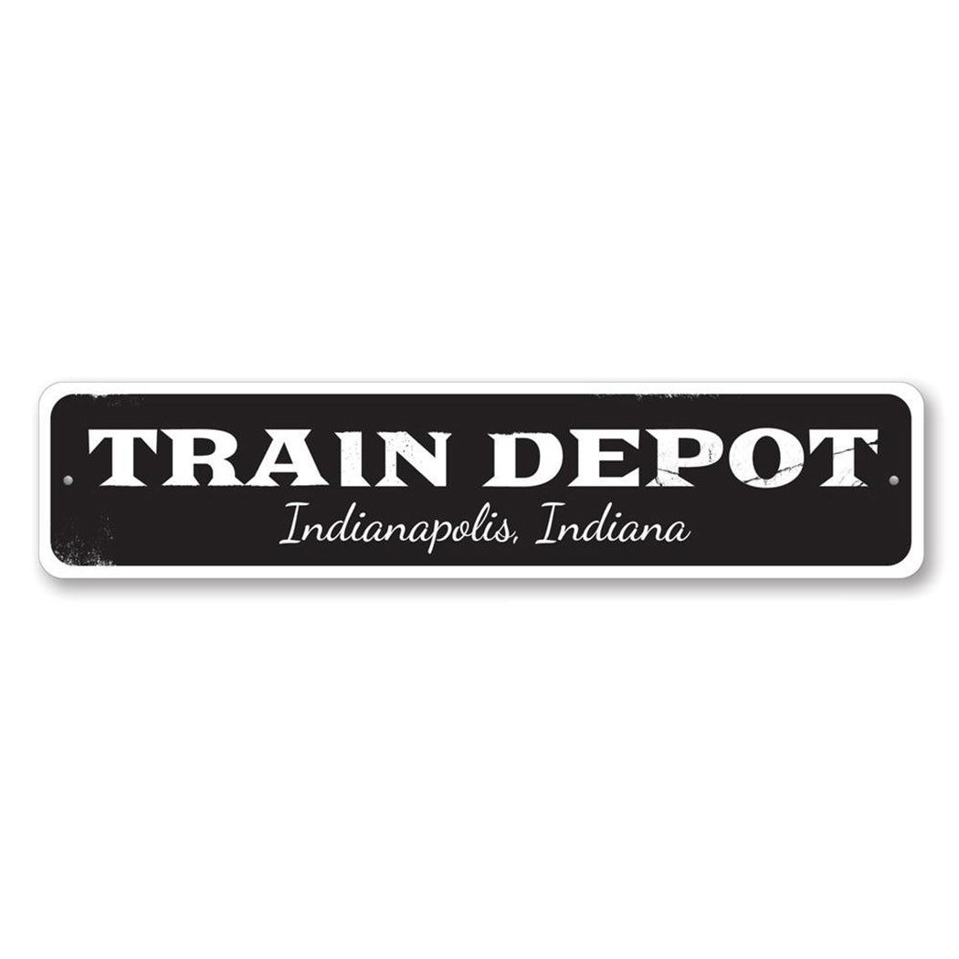 Train Depot Metal Sign