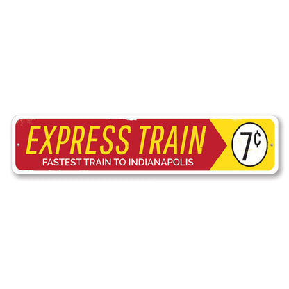 Express Train Metal Sign