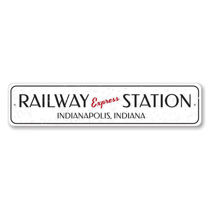 Railway Express Station Metal Sign