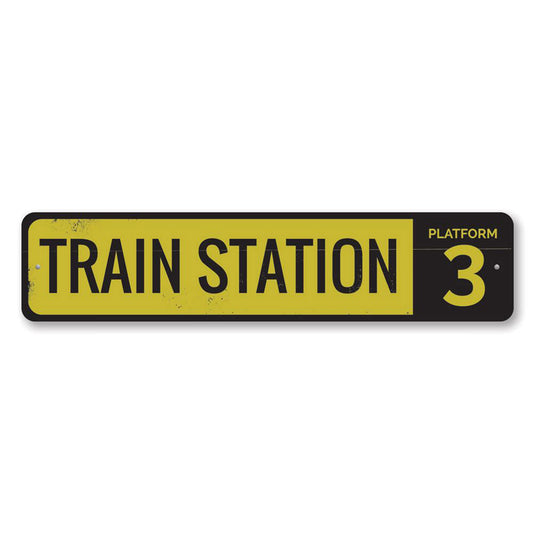 Train Station Platform Number Sign