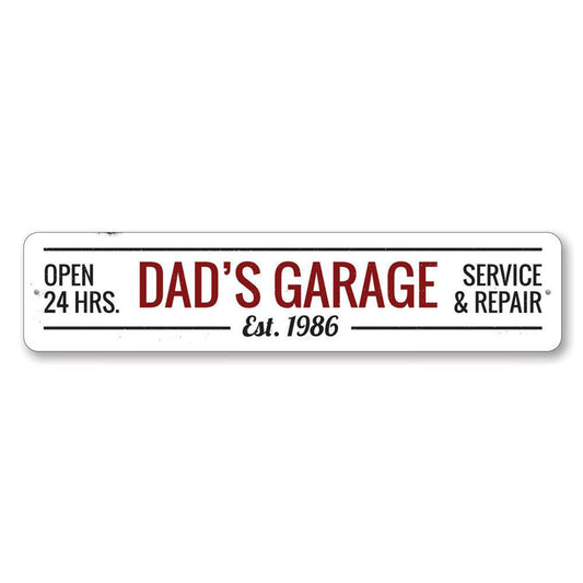Dads Garage Metal Sign