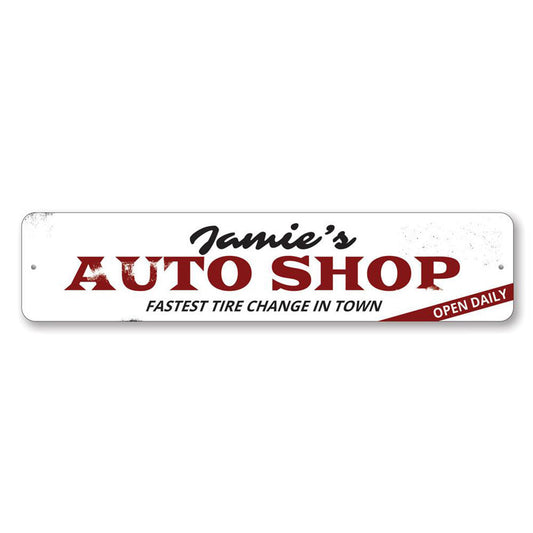 Auto Shop Metal Sign
