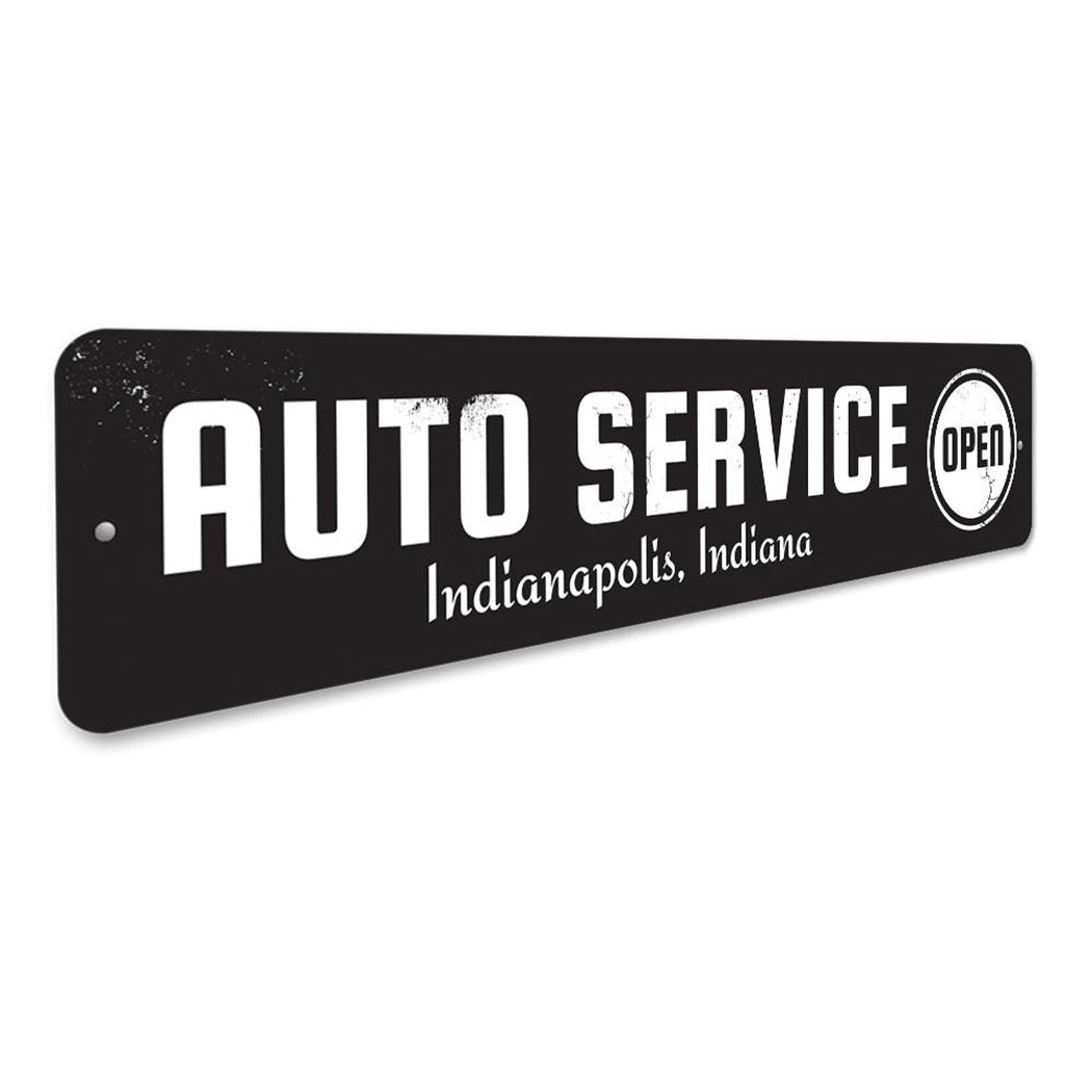 Open Auto Service Sign