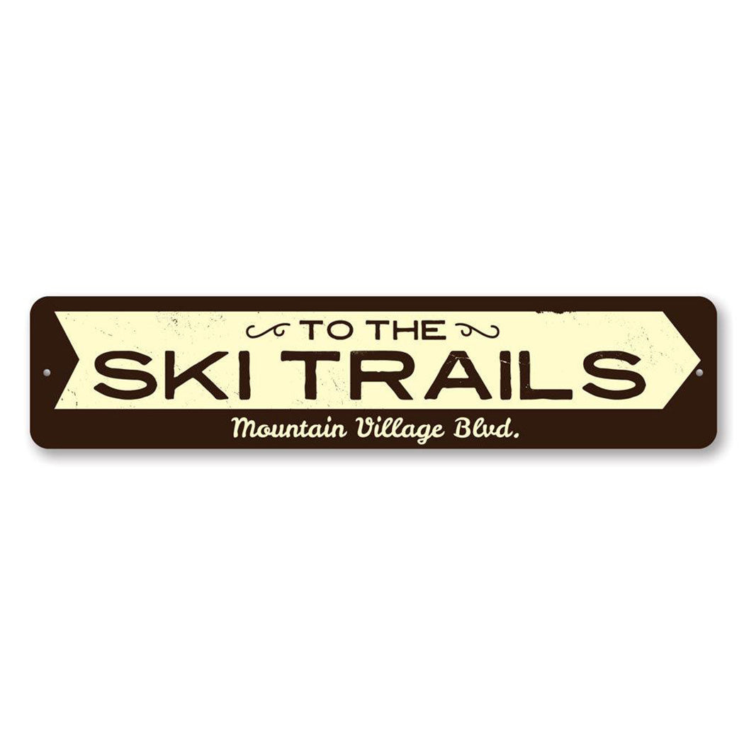 To the Ski Trails Arrow Sign