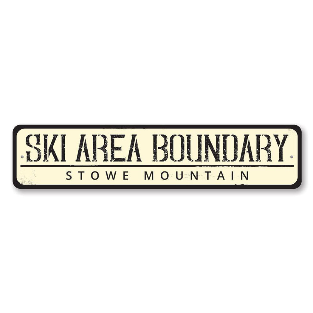 Ski Area Boundary Metal Sign